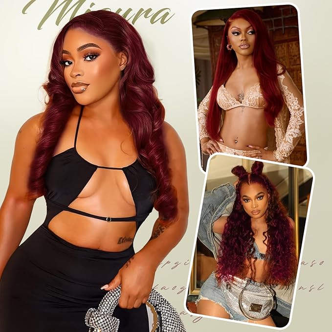 Reddish Brown 200 Density Body Wave 13x4 HD Lace Front Wigs Human Hair Pre Plucked Reddish Brown Wig Human Hair Real Hair Wigs 24 Inch
