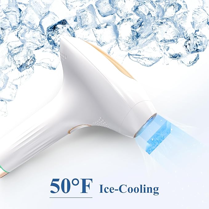 Hair Removal with Cooling Painless IPL Hair Removal Device for Women and Men at-home Hair Remover for Armpits Legs Face and Bikini Line