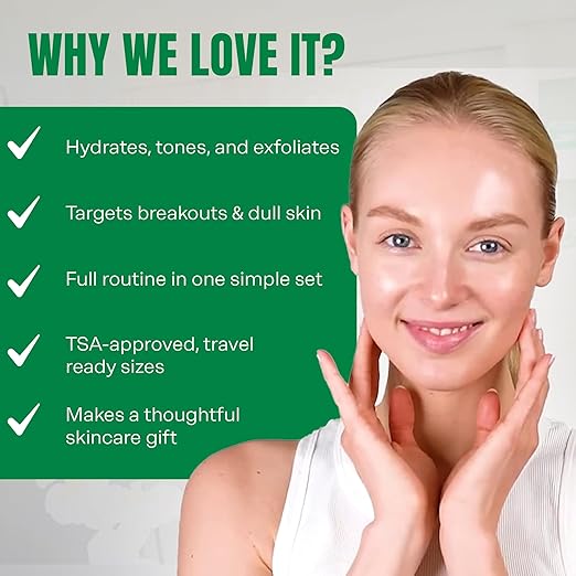 A Little Bit of Mario 10-Piece Skincare Kit ? Vitamin C Serum Glycolic Acid Toner Hyaluronic Dew Cream Collagen Mask HOCI Spray &amp Cleanser ? Brightening Anti-Aging &amp Hydration ? Travel &a