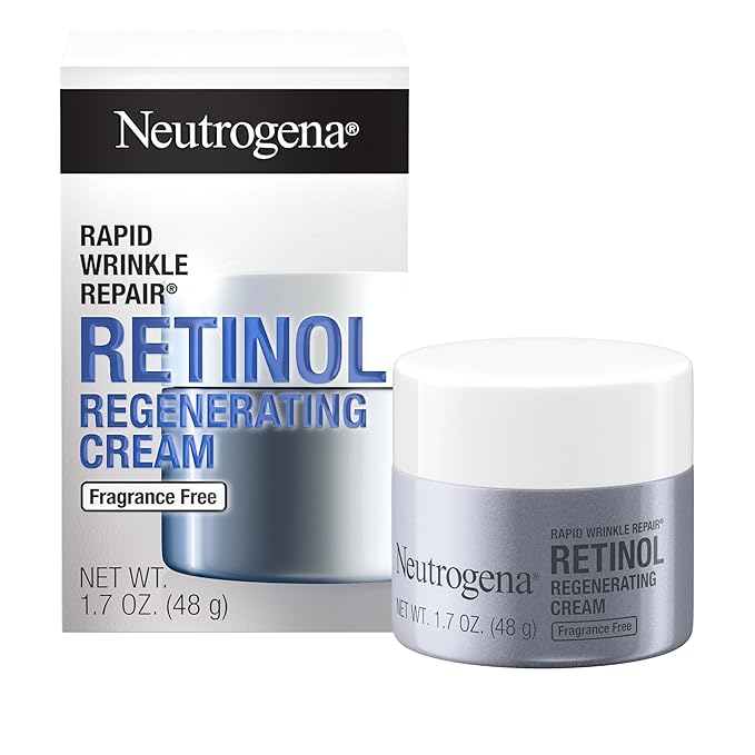 Neutrogena Rapid Wrinkle Repair Retinol Face Moisturizer Fragrance Free Daily Anti-Aging Face Cream with Retinol &amp Hyaluronic Acid to Fight Fine Lines Wrinkles &amp Dark Spots 1.7 oz