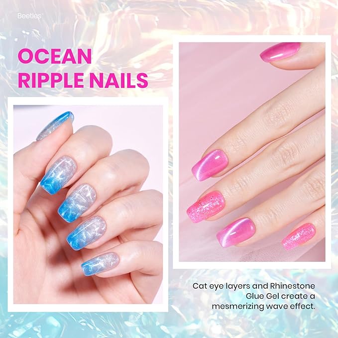 Beetles Jelly Gel Nail Polish Kit20 Colors Neon Cat Eye Glitter Soak Off UV LED Gel Nail Kit Pink Orange Blue with Base Matte Top Coat for DIY Nail Art Sunbeam Jelly Gift for Women