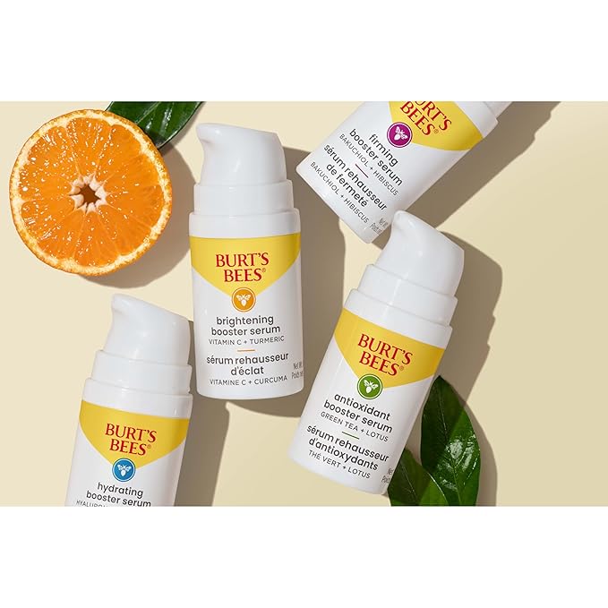 Burt's Bees Green Tea Face Serum Protects &amp Improves Skin Tone with Antioxidant Rich Green Tea &amp Lotus Naturally Brightening &amp Firming Lightweight - Antioxidant Booster Serum (1 oz)