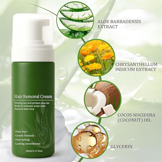 Man Hair Removal Cream Man Hair Removal Cream with Natural Aloe Vera ? Quick &amp Gentle for Face Moisturizing &amp Non-sticky Formula (2PCS Aloe Vera)