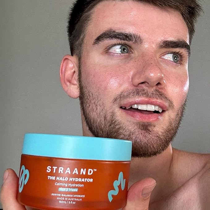 Straand Halo Hydrator - Deep Conditioning Hair Mask for Dry Hair Repair &amp Dry Scalp Detox - Cooling Gel Mask with Hyaluronic Acid Aloe Vera and Niacinamide to Help Soothe &amp Hydrate (5 fl oz)