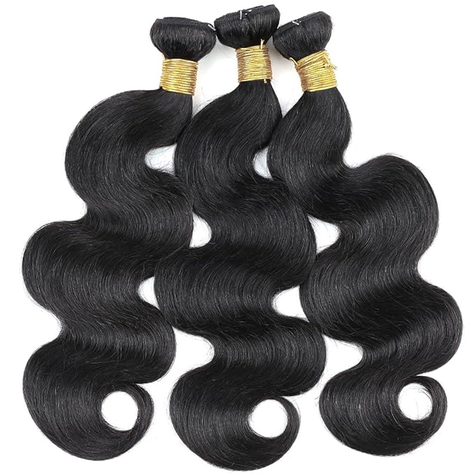 Brazilian Body Wave Human Hair Bundles with Closure Human Hair Bundles with Closure 22 24 26+20inch 100% Unprocessed Virgin Body Wave 3 Weaves with 4x4 Lace Closure Natural Black