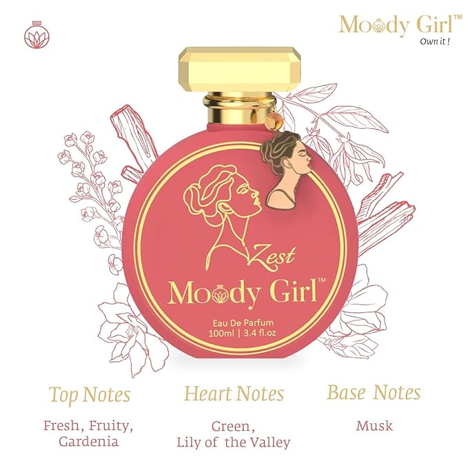 Generic MOodyes Girl Zest Luxury Women Perfume I Musk Fragrance with Fruity &amp Gardenia Notes I Premium Long Lasting Perfume | Women &amp Girls I Eau De Parfum - 100ml