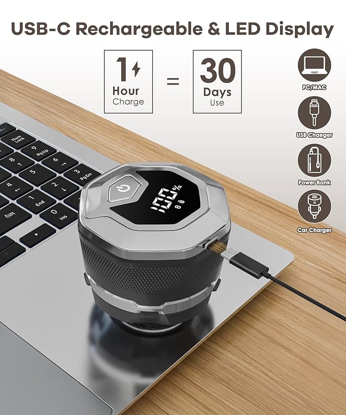 Ultimate Bald Head Shaver: Magnetic Precision 10000 RPM Power IPX8 Waterproof LED Display &amp Travel Kit