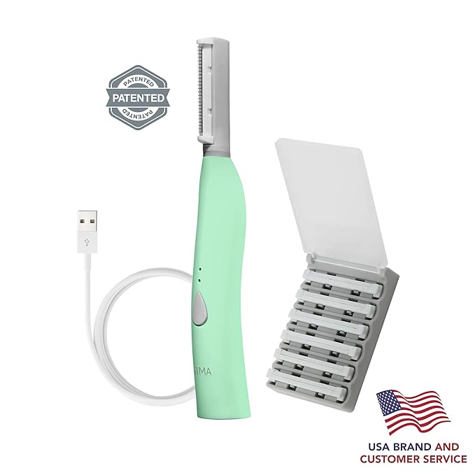 SPA SCIENCES - SIMA Patented Dermaplane Razor for Women Face ? Painless 2-in-1 Facial Exfoliation &amp Peach Fuzz Hair Removal ? Anti-Aging ? 3 Speeds ? Rechargeable ? 7 Weeks Treatment