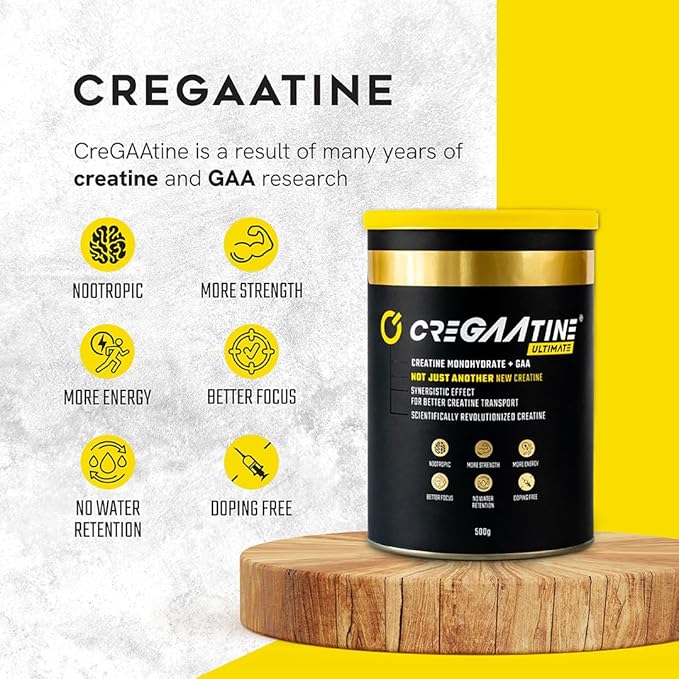 Ultimate | 50% Higher Dosage in Bulk Pack | Micronized Creatine Monohydrate + GAA | Advanced Strength &amp Focus | No Water Retention | Boosts Muscle Growth &amp Energy | 500g 166 Servings