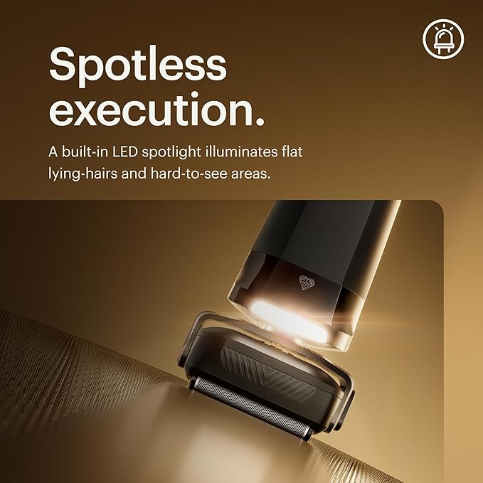 MANSCAPED® The Chairman??PRO Men?™s Electric Foil Face Shaver - Two Interchangeable Blade Heads SkinSafe® Four-Blade Foil &amp Stubble Trimmer USB-C Wireless Compatible Charging Gentle on Neck
