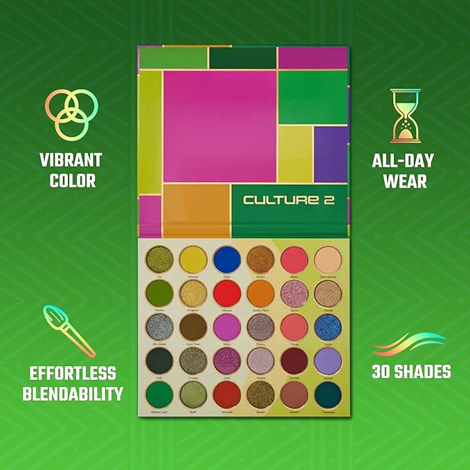 Juvia's Place Culture 2 - Eye Shadow Palette 30 Colors Long Lasting High Pigment Rich Glitter Natural Smoky Tones Matte Brown Neutral &amp Shimmering Metallic Makeup Non Fading Beauty Rich Glam
