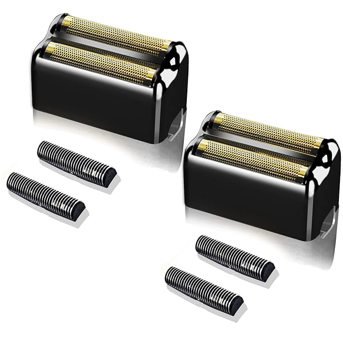 Professional Replacement Foil and Cutters for BaBylissPRO Barberology Double Foil Shaver Compatible with BaBylissPRO Barberology FXFS2 Shaver (black)
