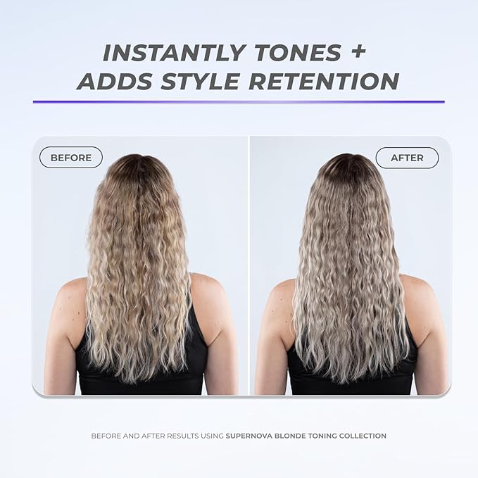 XMONDO Hair Supernova Blonde Toning Leave-In Foam Vegan Formula Hair Toner Foam for Reducing Brassy and Yellow Tones on Blonde Highlighted and Gray Hair Colors 6.7 Fl. Oz