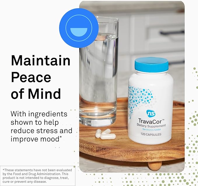 NeuroScience Mood Support Supplement - TravaCor - L Theanine Supplement with 5-HTP &amp More to Help Soothe Stress Encourage Calm Sleep &amp Aid Healthy GABA Activity (60 Capsules)