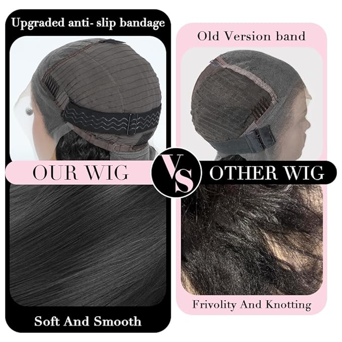 26 Inch Straight Lace Front Wigs Human Hair 13x6 HD Transparent Lace Front Human Hair Wigs for Women Glueless Brazilian Virgin Hair Lace Frontal Wig 200% Density Pre Plucked