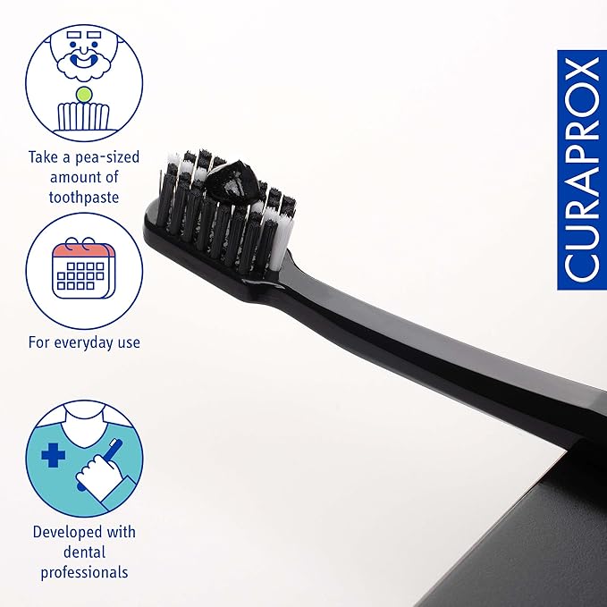 Curaprox Black is White Toothpaste ? for Teeth Whitening &amp Fresh Breath | Charcoal Formula with Fluoride | 90 ml |Single Pack