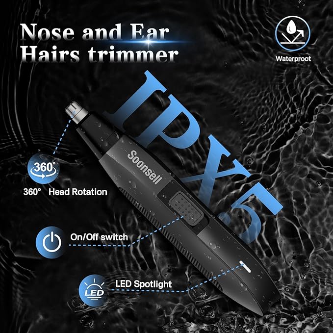 Soonsell Manscape Beard Trimmer for MenBall ShaverNose Hair ClippersElectric RazorHair Clippers for Men4 IN1 Men's Grooming KitLED DisplayWaterproofWet/Dry Trimmer