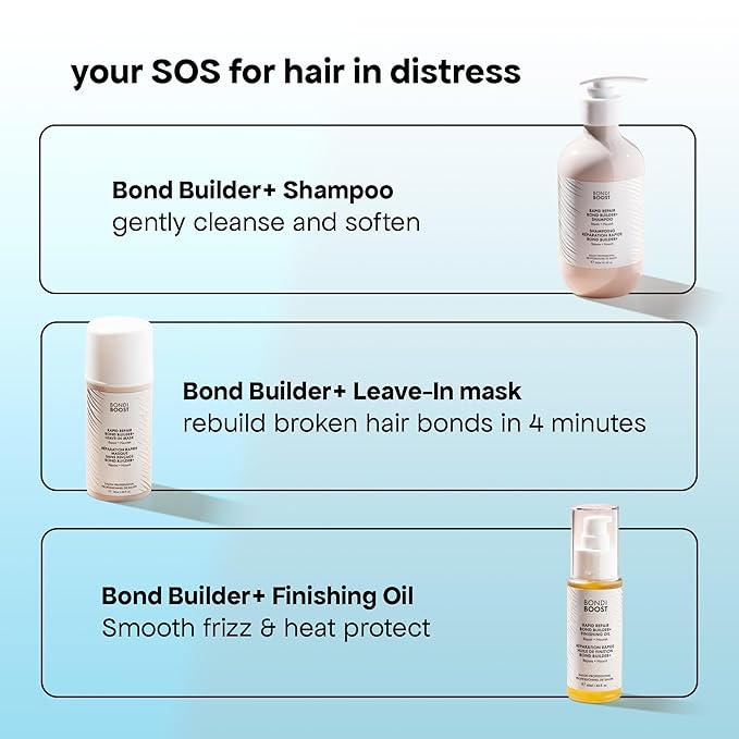 BONDIBOOST Rapid Repair Bond Builder + Leave-In Hair Treatment for Dry Damaged Hair [3.38 fl oz] Strengthens &amp Restores + Advanced Hair Repair Solution for Healthier &amp Shinier Results