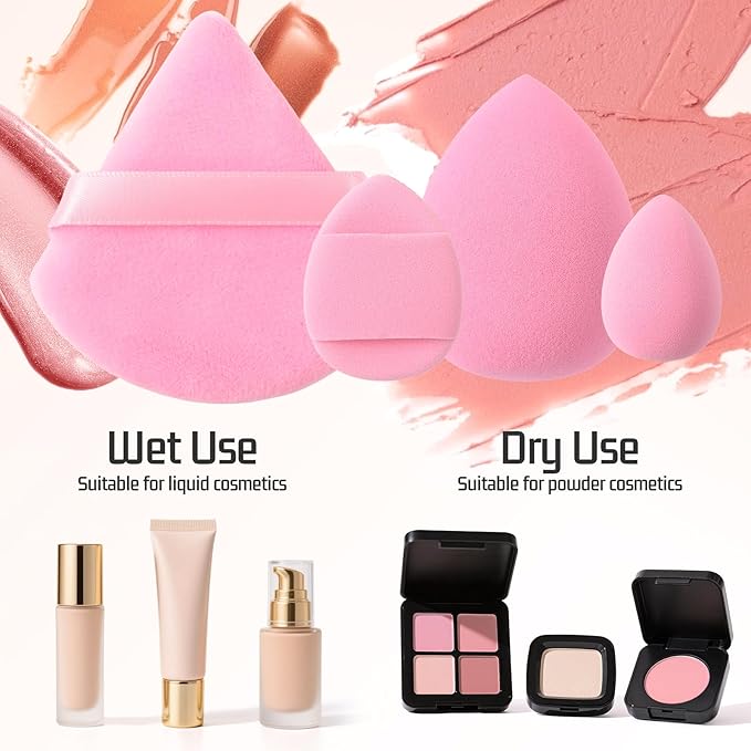 Makeup Brush Set for Foundation Concealer Eyeshadow and Travel Include Make Up Brush Sponge 51PCS Pink