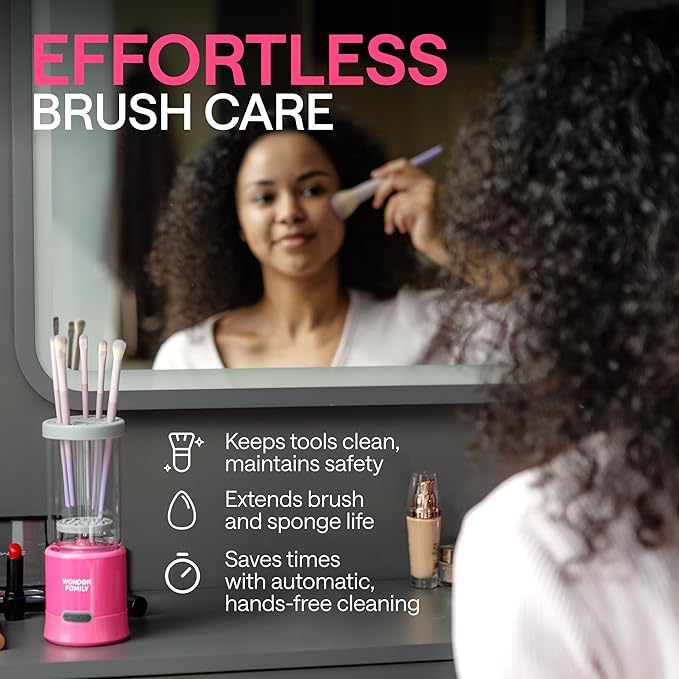 2-in-1 Electric Makeup Brush Cleaner Machine - Clean and Dry Makeup Brushes &amp Tools &amp Sponges Automatically - Makeup Brush Dryer &amp Makeup Brush Washer Combined