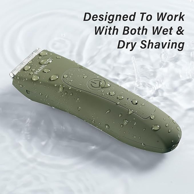 MANSPOT Manscape Hair Finishing Trimmers Pubic Hair Trimmer for Men and Women Electric Ball Trimmer Pubic ShaverHypoallergenic Ceramic Blade HeadsWaterproof Wet/Dry Groin Shaver20 Times Usage