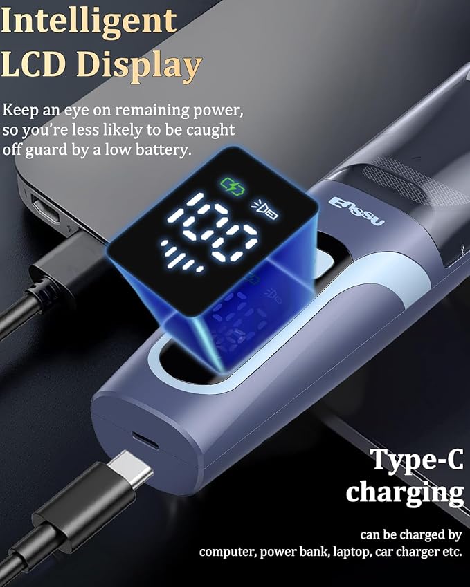 Beard Trimmer for Men Auto-Vaccum Rechargeable Electric Men Beard Trimmers with 2 Combs 1-20mm Adjustable Length Dial Waterproof Cordless Mustache Trimmer for Face Stubble