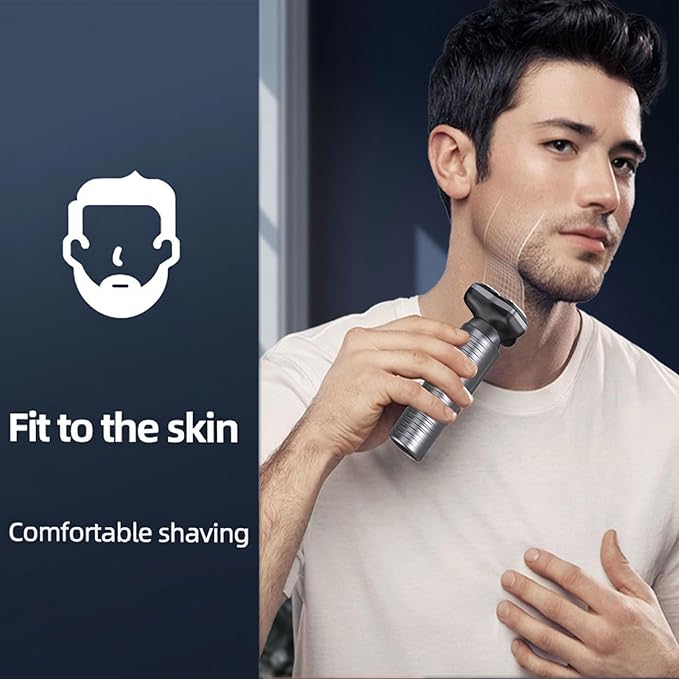 Electric Razor for Men.Wet/Dry Rotary Shaver Waterproof - USB Fast Charging &amp Sensitive Skin Care. 3-Blade Rotary Shaving System.LED Display Travel LockGray