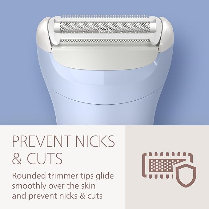 Philips Lady Shaver Series 6000 - Cordless Wet &amp Dry Electric Shaver 3-Blade Shaving System for Legs &amp Body 80 Mins. Runtime Model BRL127/00