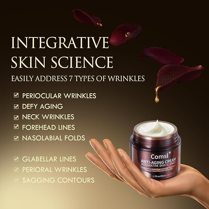 US-Made With 30% active IngredientsSGS Certified Retinol Vitamin C Niacinamide CeramideOligopeptidesAnti-Aging Face Moisturizer for Face Firming Skin CareNeck &amp Upper Chest -1.7 fl.oz