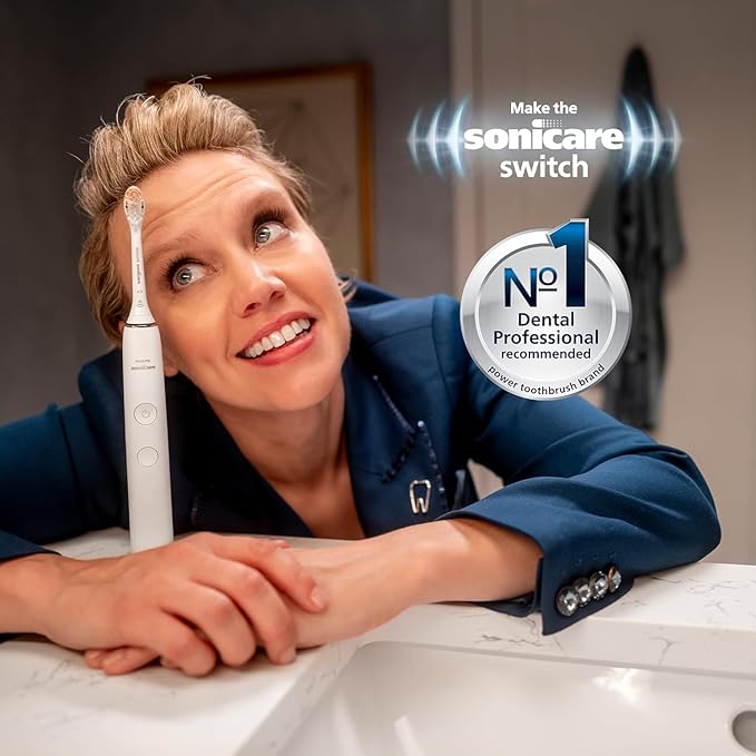 Philips Sonicare DiamondClean Smart 9500 Electric Toothbrush Sonic Toothbrush with App Pressure Sensor Brush Head Detection 5 Brushing Modes and 3 Intensity Levels Rosegold Model HX9923/61
