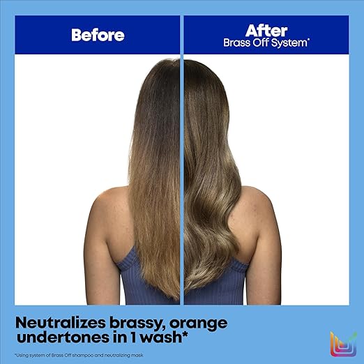 Matrix Brass Off Color Depositing Blue Hair Mask - Neutralizes and Tones Brassy or Orange Hair For Color-Treated Lightened Brunettes or Dark Blondes