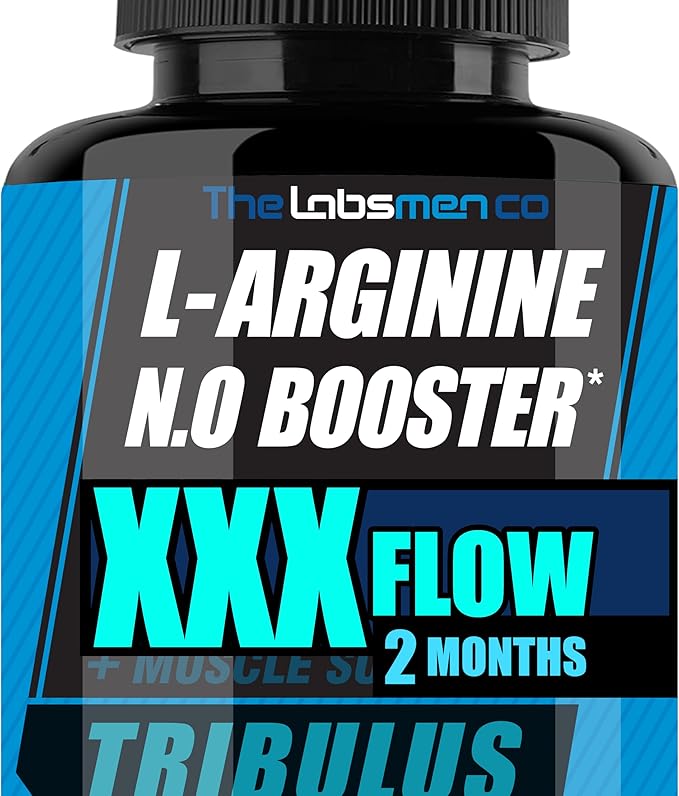 L Arginine Nitric Oxide Supplements for Men - Happy Wife Happy Nights Help Increase Blood Flow Circulation Muscle Pump Pre Workout Male Endurance w/Tribulus - 2 Mons