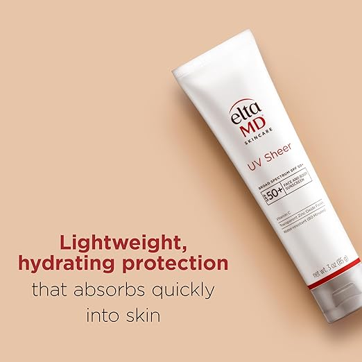 EltaMD UV Sheer Face Sunscreen SPF 50+ No White Cast Sunscreen for Face and Body Zinc Oxide Sunscreen Formula