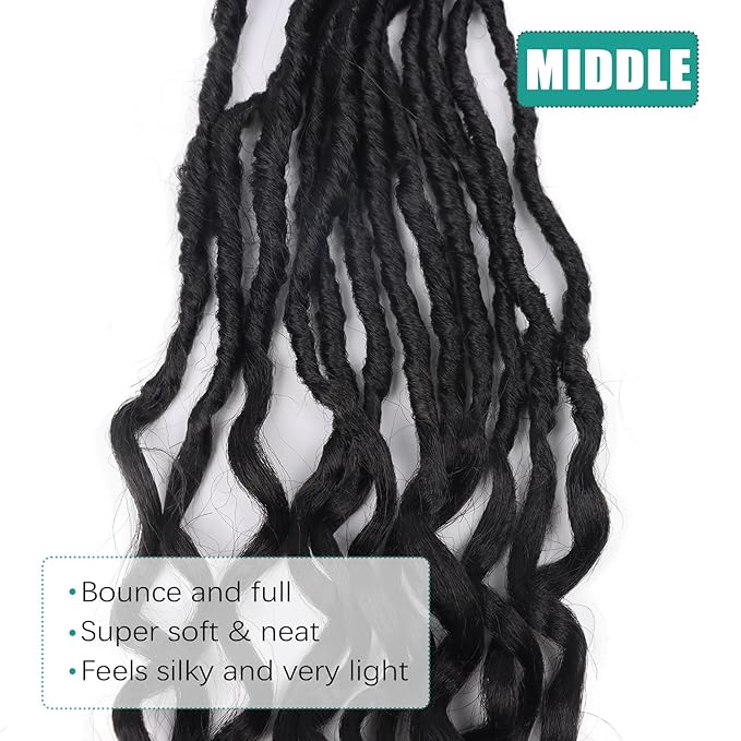 Faux Locs Crochet Hair for Black Women Goddess Locs Crochet Hair Pre Looped 14 Inch 8 Packs Soft Locs Crochet Braids With Curly Ends Deep Wave Hair Extensions(14 Inch 2#)