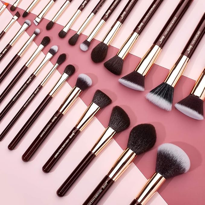 Jessup Makeup Brushes Set Professional 25PCS Premium Natural Powder Foundation Eyeshadow Blending Concealer Blusher Highlight Labeled Brushes T280