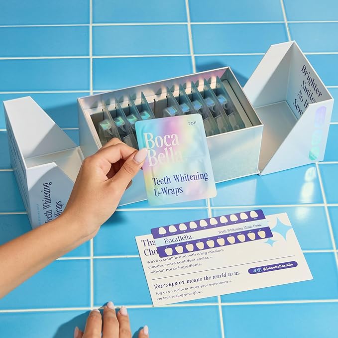 Teeth Whitening U-Wraps ? 10 Treatments ? 15% Hydrogen Peroxide Enamel-Safe No Harsh Sensitivity ? Patented Strip Design with Aloe Calendula &amp Peppermint ? Fast Even Whitening