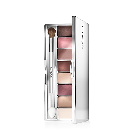 Clinique All About Shadow Eye Shadow Palette 8 Silky + Buildable Shades | Black Honey Pink and Nude Honey | Safe For Sensitive Eyes