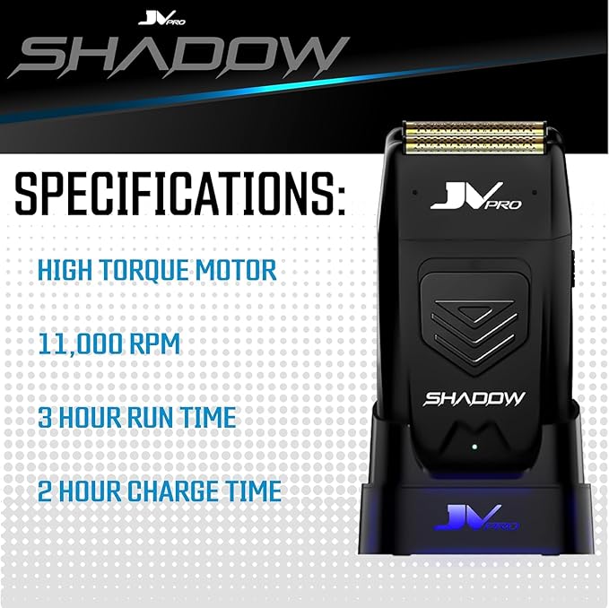 Shadow Premium Electric Shaver with Precision Cutting Technology - Cordless Gold Titanium Foil Shaver for Smooth Close Shaves ? Rechargeable 11000 RPM High Torque Motor