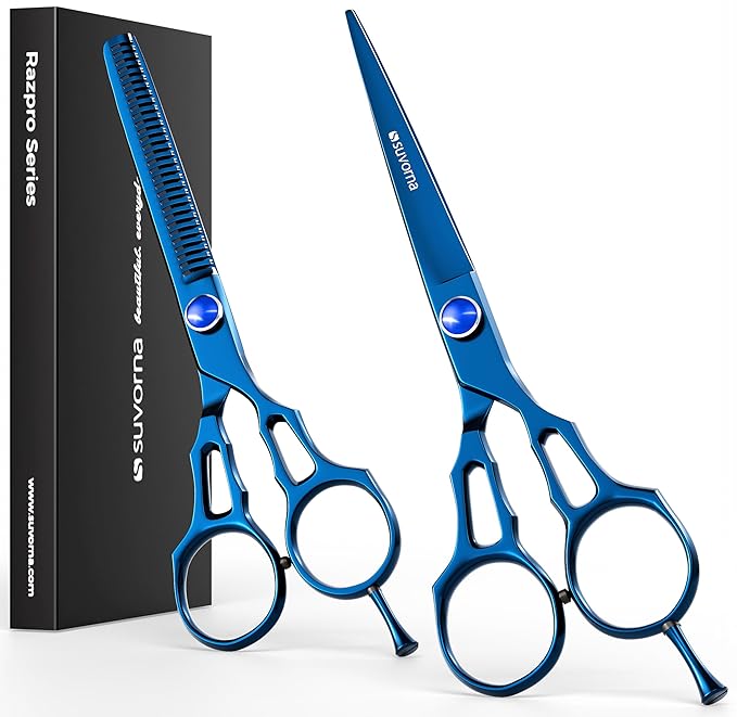 Suvorna Hair Cutting Scissors Professional with Thinning Shears for Hair | 2 Pcs Hair Shears | J2 Japanese Stainless Steel Professional Hair Scissors | 5.5 Hair Shear Professional.
