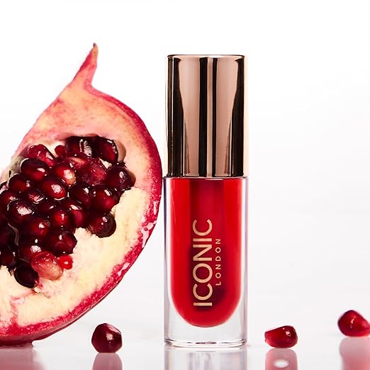 ICONIC LONDON Lustre Lip Oil | Non Sticky Moisturizing and High Shine Lip Oil Containing Vitamin C and Hyaluronic Acid Cruelty Free Vegan Makeup 0.2 Fl Oz