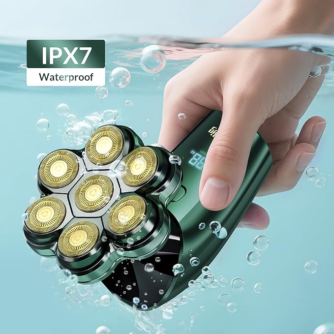 Head Shavers for Bald Men - 7D Arc Electric Razor with Magnetic Detachable Head Waterproof Wet Dry 5-in-1 Electric Shaving &amp Grooming Kit LED Display Rechargeable Head &amp Body Hair Shaver