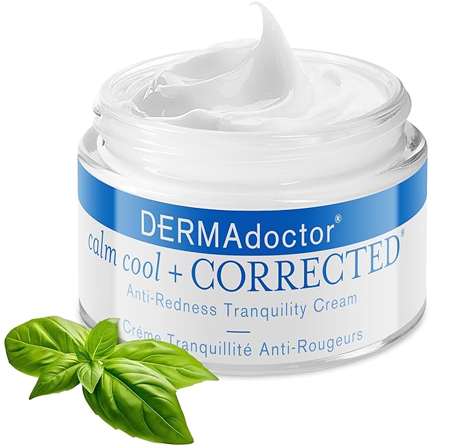 DERMAdoctor Redness &amp Itchy Skin Relief Calm Cool + Corrected Tranquility Cream for Sensitive Skin | moisturizing face cream Hydration with Squalane &amp Hyaluronic Acid White Tea Extract ? 1.7oz