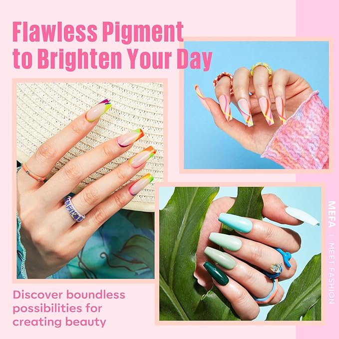 MEFA 32 Colors Gel Nail Polish Kit with U V Light 54 Pcs Nude Pink Popular Gel Nail Polish Starters Set Essential Manicure Tools Nails Art Decorations DIY Gifts