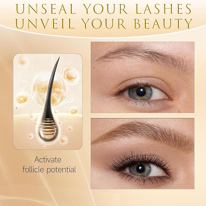 Eyelash Growth Serum ? 15 Plant Extracts for Longer Denser &amp Robust LashesBoosts Natural Lash Developmenteyelash serumEnhance Natural Beauty Hypoallergenic Oil Freelash growth serum（PURE GOL
