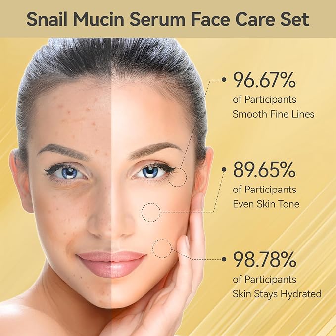 Skin Care Set Face Snail Revitalizing Skin Care Sets &amp Kits Facial Beauty Skincare Gifts for Teenage Girls with CleanserTonerSerumEye CreamFace Cream Firming Hydrating Skin Care Christmas G