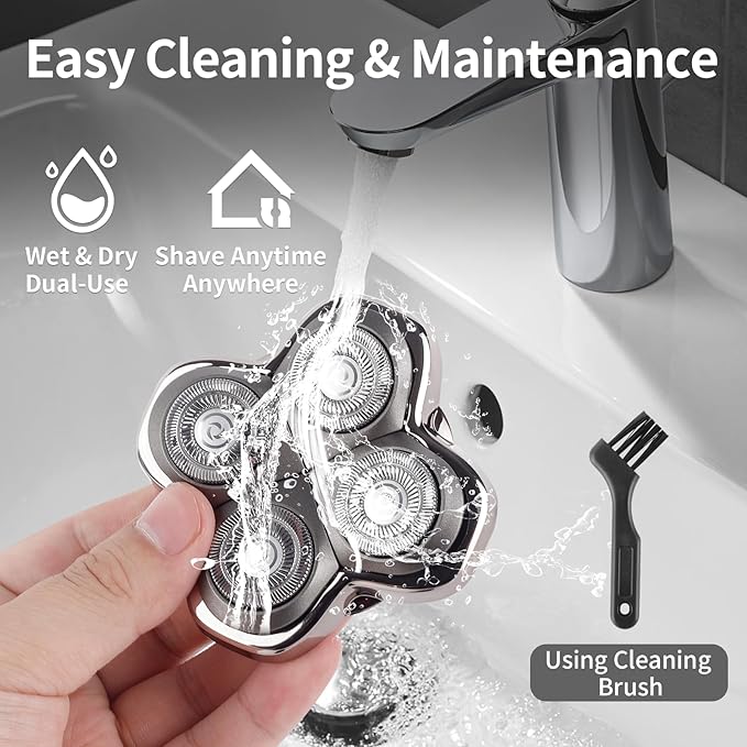 2 Pack Head Shaver Replacement Heads Compatible with Pitbulls Gold PROSilver PRO Platinum PROButterfly Kiss PRO - Hypoallergenic Stainless Steel Shaver Foil Replacement - 4D Floating Blade