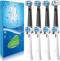 8 Pack Replacement Heads Compatible with Oral B iO Toothbrushes Brush Heads for Oral-B iO 2/3/4/5/6/7/8/9/10/7G Series with Covers Black+White
