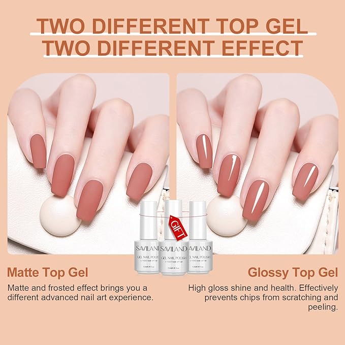 SAVILAND Nail Polish Gel Set: 30 Colors Soak-off Gel Polish Set with Base &amp Glossy Matte Top Gel French Winter Manicure Nail Art Starter Set for Salon Home &amp Nice Gifts