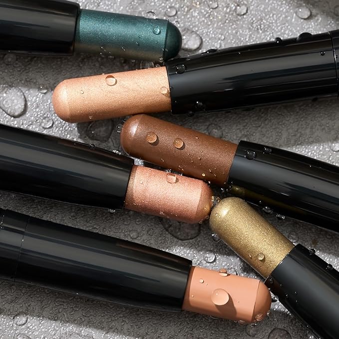 Julep Eyeshadow 101 Cr?me-to-Powder Waterproof Eyeshadow Stick Duo ? Long-Lasting Crease-Proof Easy Apply with Built-in Smudger - Champagne Shimmer and Pearl Shimmer