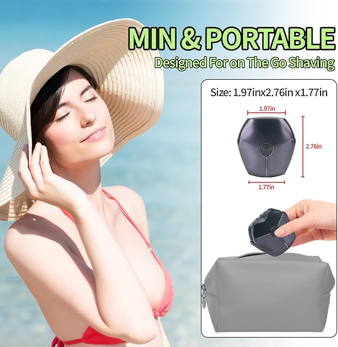 Electric Razors for WomenRechargeable Bikini &amp Face Shaver with Travel LockType-C Fast ChargeWaterproof Wet/Dry Remover for Removing Face/Arms/Legs (Black)